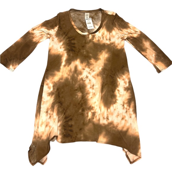 NWT! 💖Women’s Boutique Tunic Top! Size: Medium Colors: Brown cream Pink tie dye - Picture 2 of 6